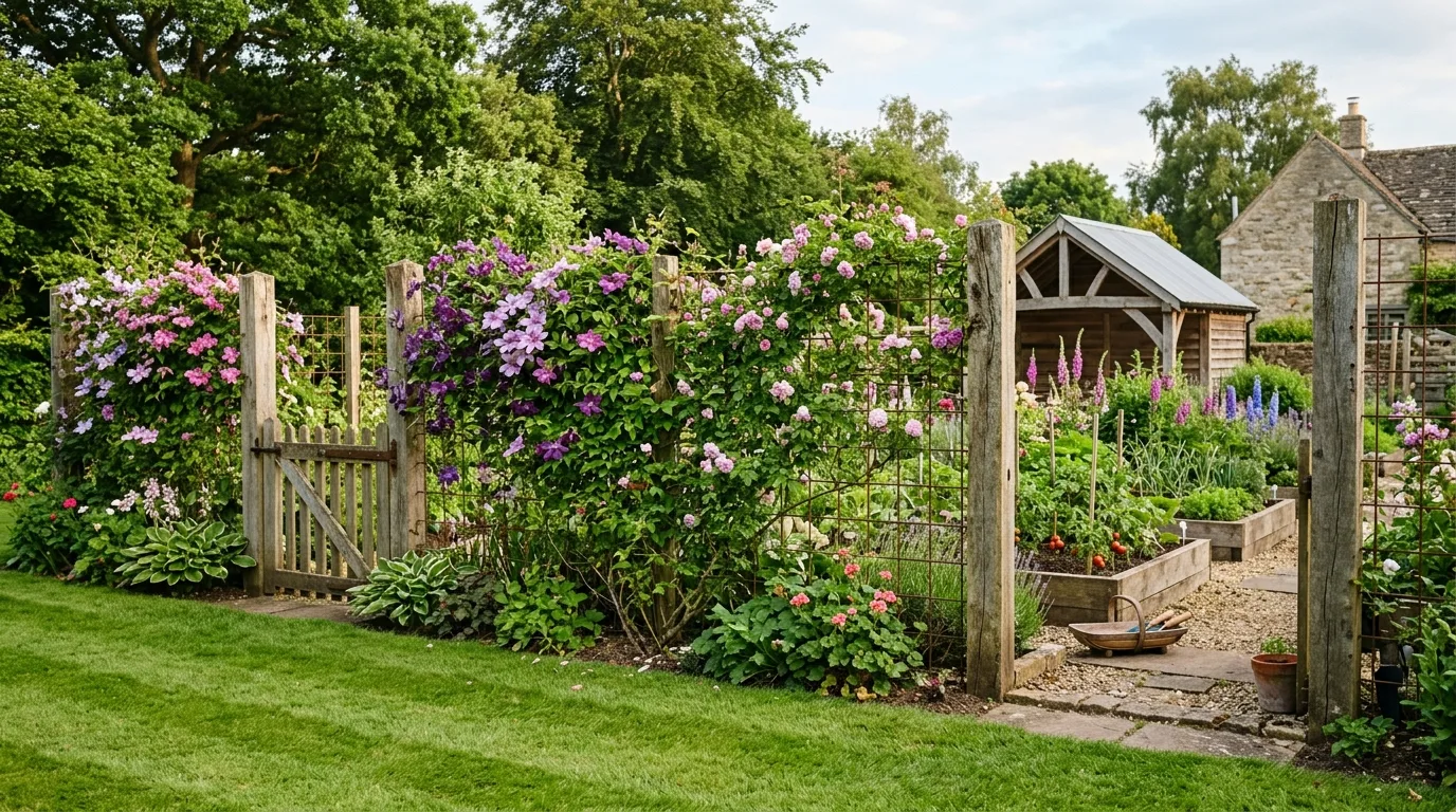 Rustic Garden With Climbing Vines